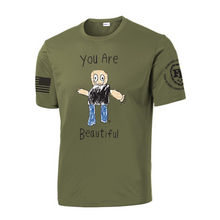 Load image into Gallery viewer, Forging Forward &quot;You Are Beautiful&quot; Olive Green Moisture Wicking T-Shirt
